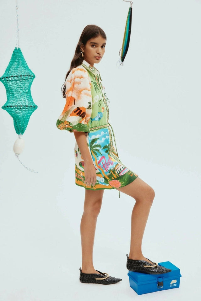 ALEMAIS - Alemais Paradiso Mini Dress Multi Print Size 10