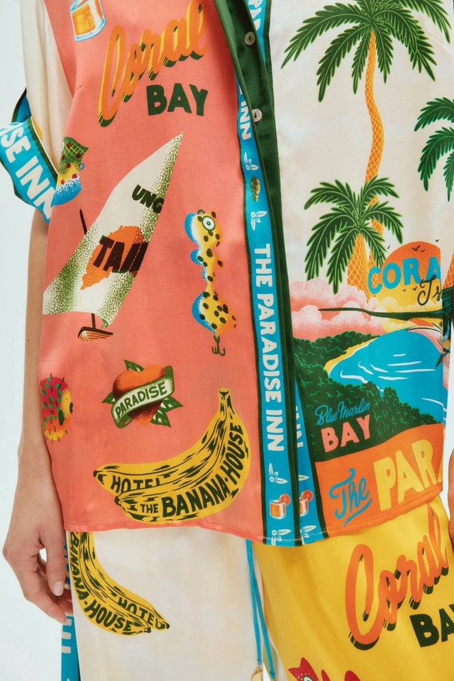 ALEMAIS - Alemais Paradiso Printed Silk Satin Shirt and Pant Set