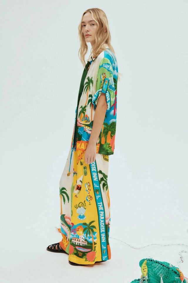 ALEMAIS - Alemais Paradiso Printed Silk Satin Shirt and Pant Set