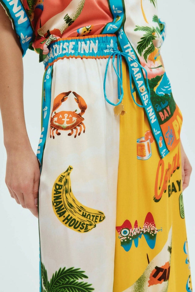 ALEMAIS - Alemais Paradiso Printed Silk Satin Shirt and Pant Set