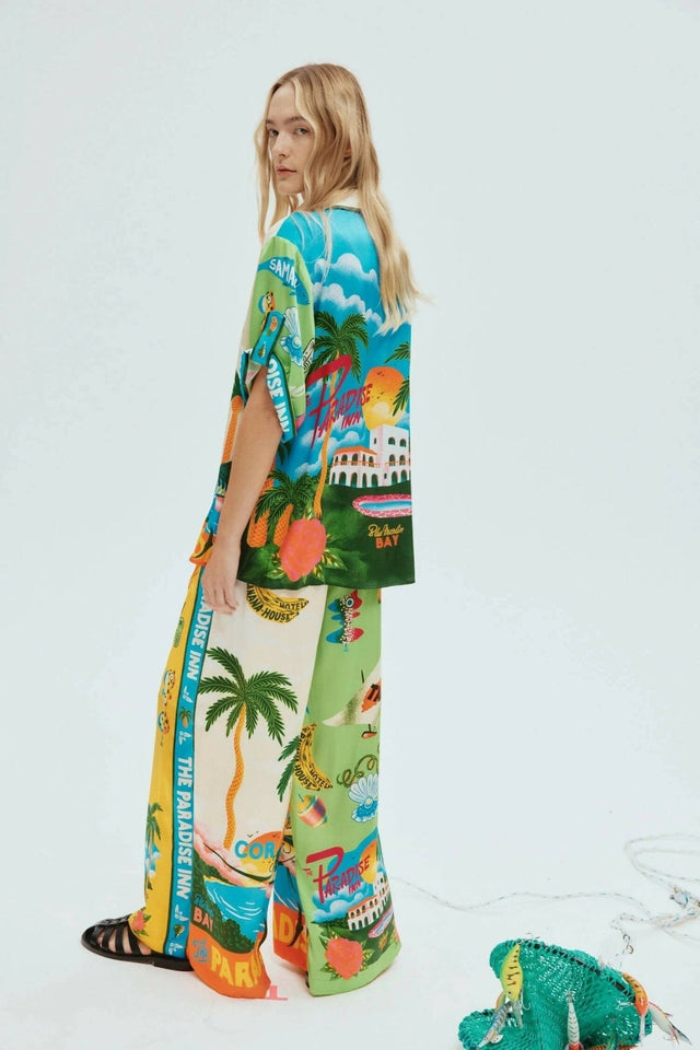 ALEMAIS - Alemais Paradiso Printed Silk Satin Shirt and Pant Set