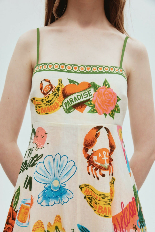 Alemais Paradiso Sundress Multi Print Size 10 - Dresses