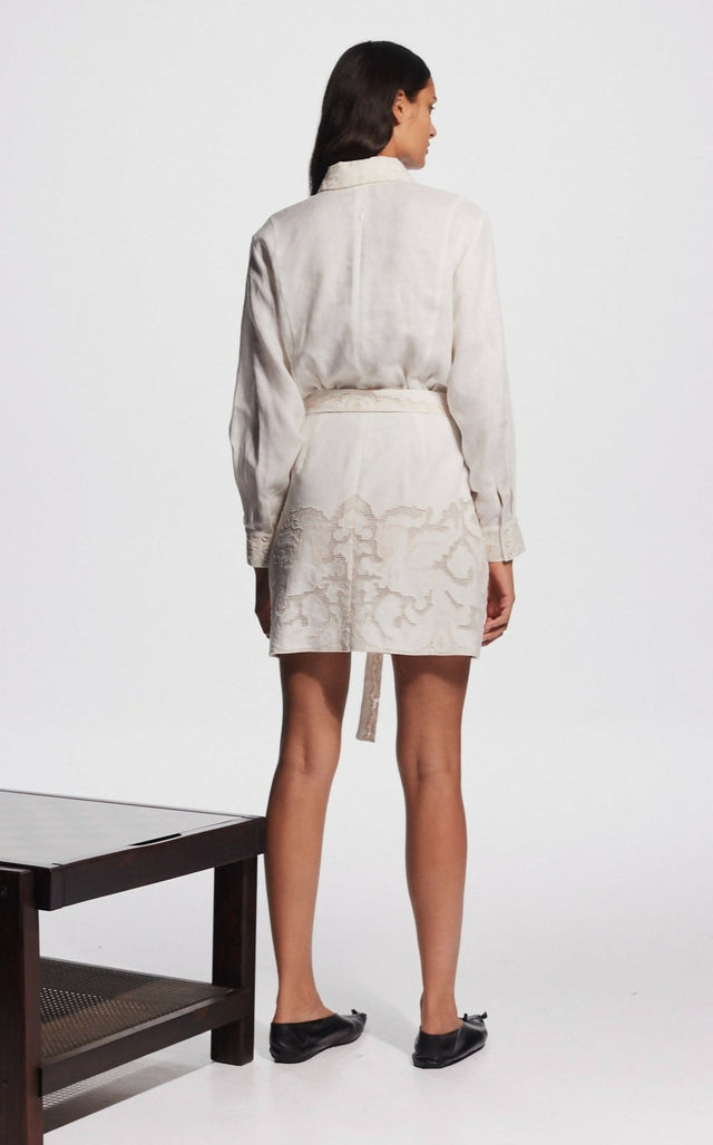 Alemais Pegasus Embroidered Mini Dress - 8 / White - Dresses