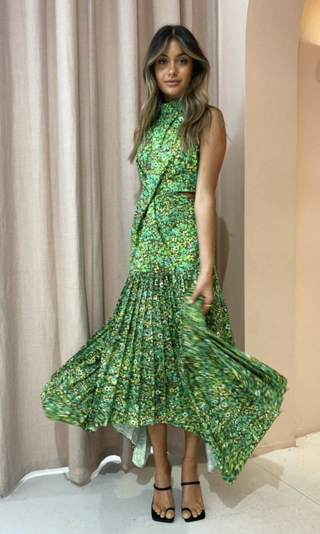 ALEMAIS - Alemais Phyllis Twist Front Pleat Dress