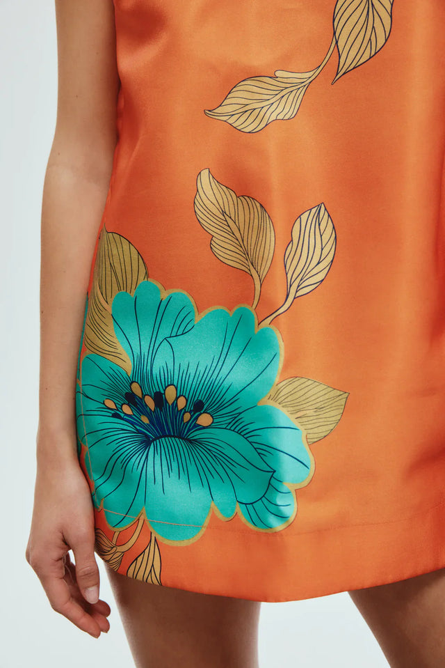 Alemais Piato Mini Dress - Orange / 8 - Dresses