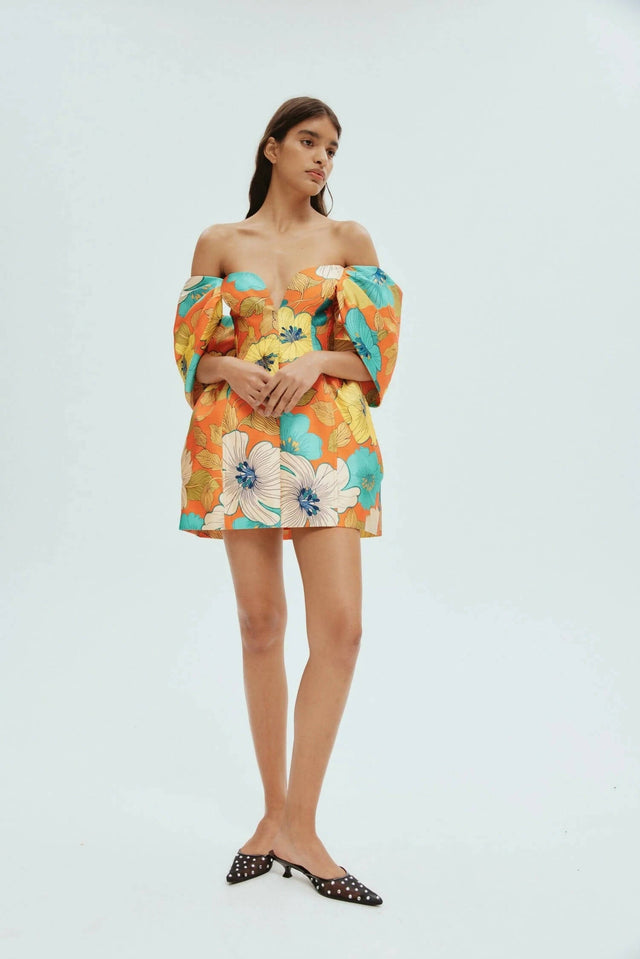Alemais Piato Sculpt Mini Dress - 10 / Floral - Dresses