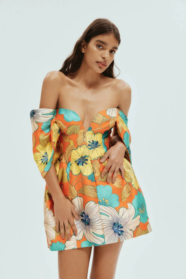 Alemais Piato Sculpt Mini Dress - 10 / Floral - Dresses