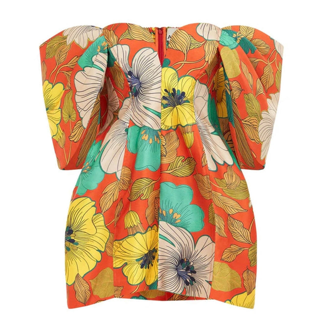 Alemais Piato Sculpt Mini Dress - 10 / Floral - Dresses