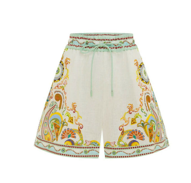 Alemais Pinball Linen Shirt and Short Set Multi Size 14 & 16 - Outfit Sets