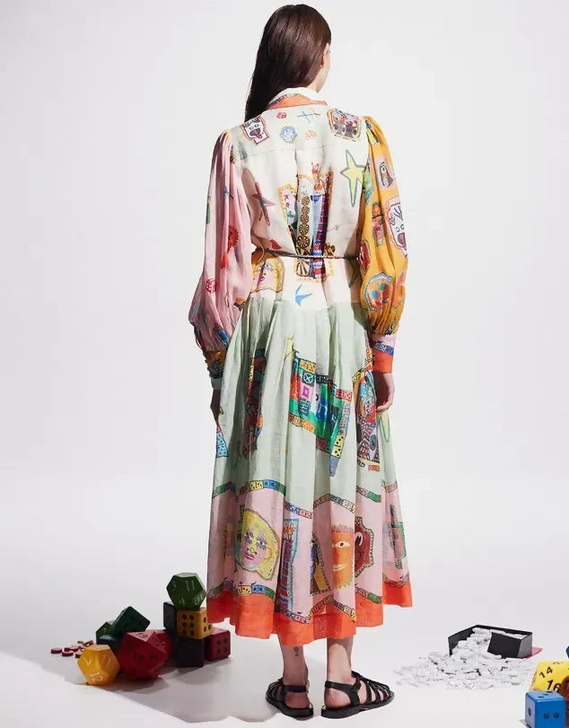 Alemais Players Shirt Midi Dress Multi Size 14 - 14 / Multi - Dresses