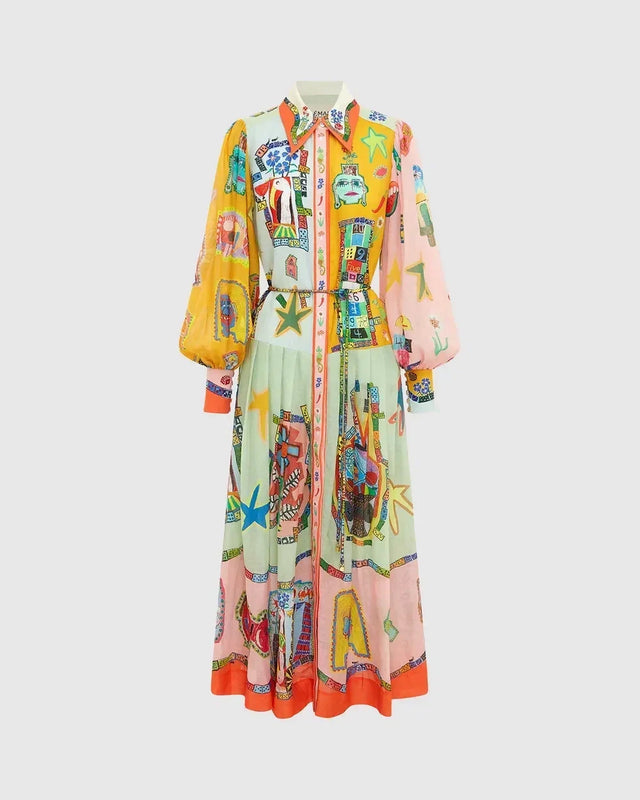 Alemais Players Shirt Midi Dress Multi Size 14 - 14 / Multi - Dresses