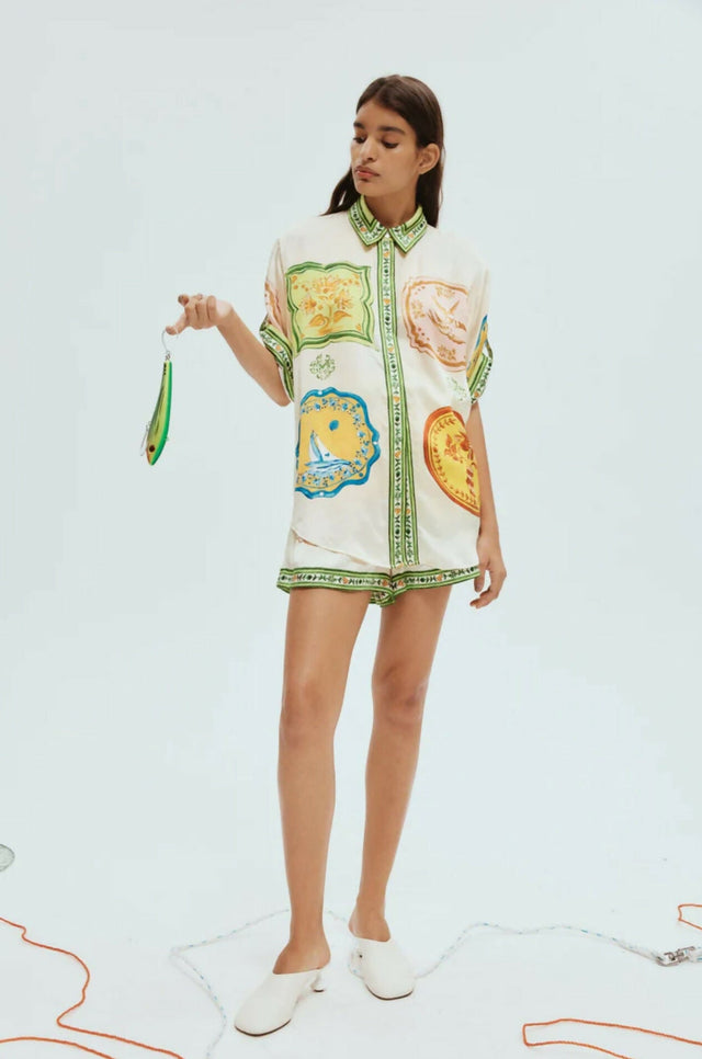 Alemais Porcelain Shirt and Short Set Multi Print Size 16 - 16 / Multi - Outfit Sets