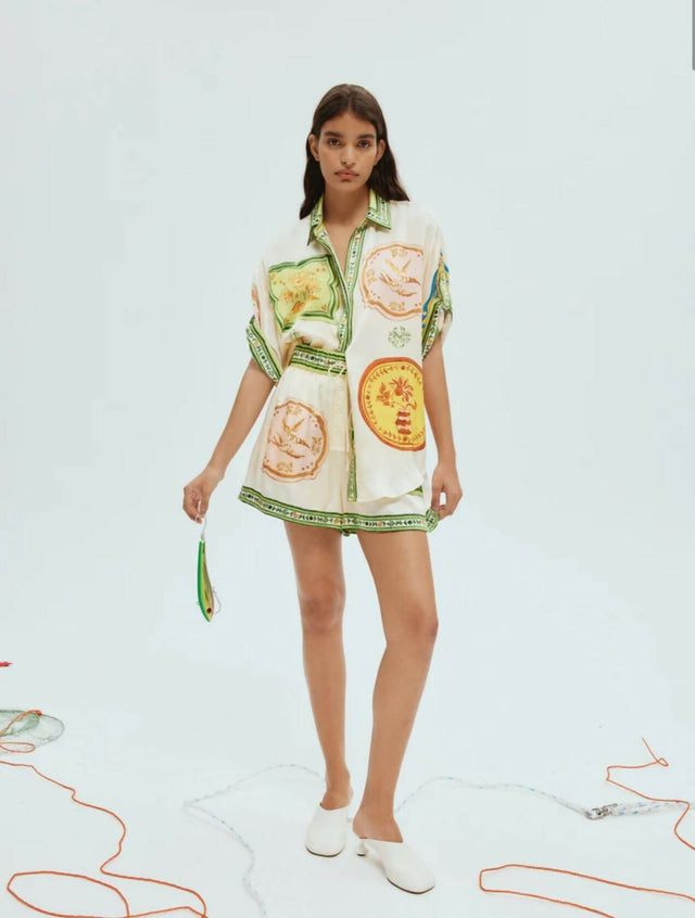 Alemais Porcelain Shirt and Short Set Multi Print Size 16 - 16 / Multi - Outfit Sets