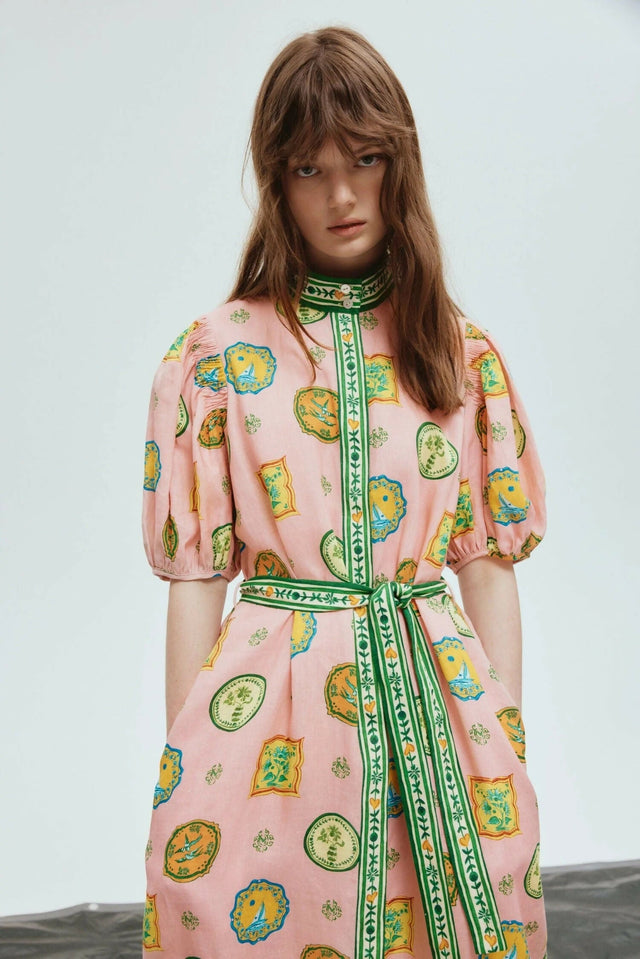 Alemais Porcelain Shirtdress in Pink Print Size 16 - Dresses