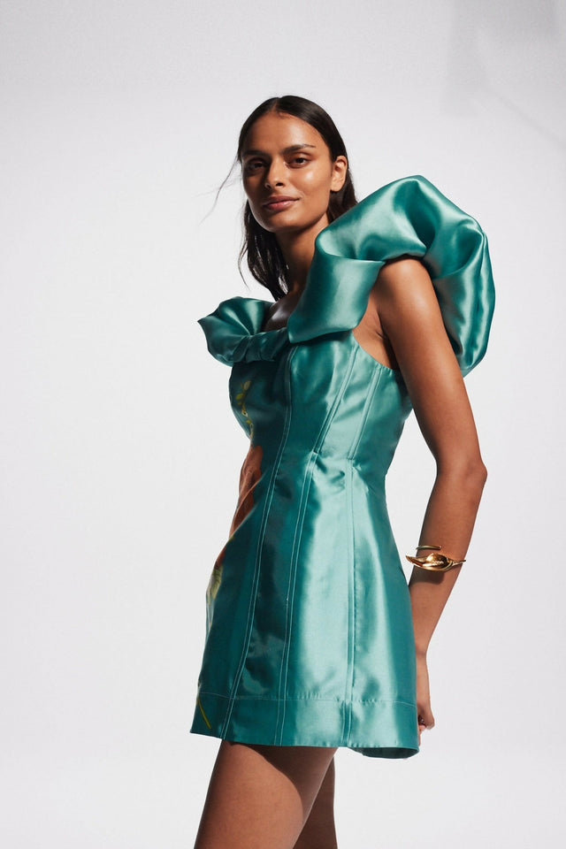 Alemais Regent Mini Dress Jade Green Size 14 & 16 - Dresses