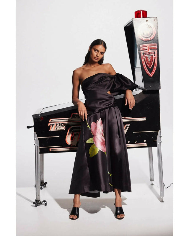Alemais Regent Noir Gown Black Print Size AU 8 - 8 / Black - Dresses