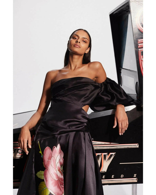 Alemais Regent Noir Gown Black Print Size AU 8 - 8 / Black - Dresses