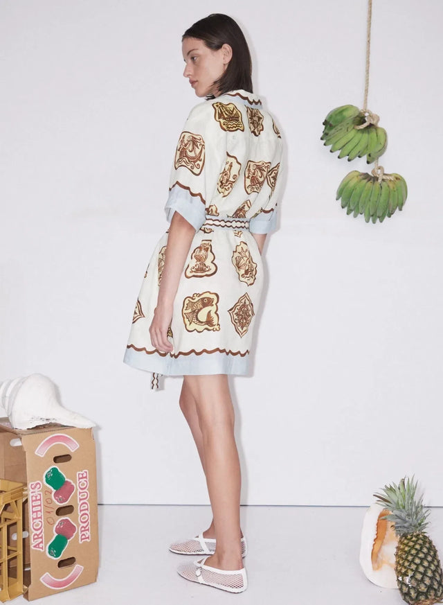 Alemais Relic Mini Dress Multi Size 14 - 14 / Print - Dresses