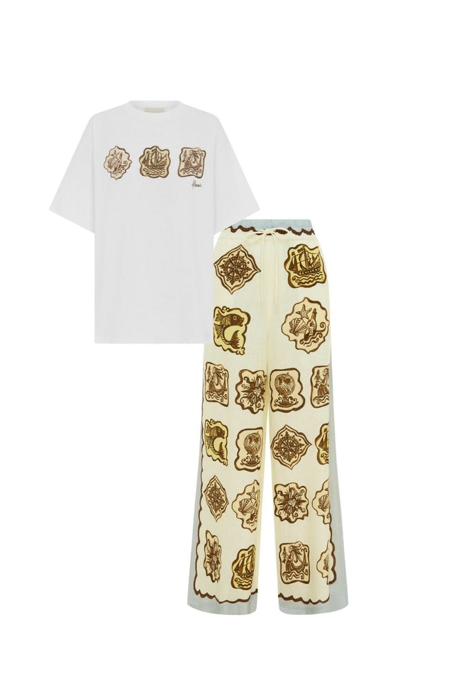 Alemais Relic Tee and Linen Pants - Outfit Sets