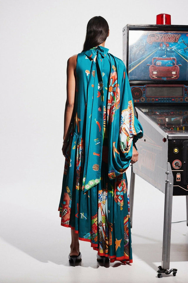 Alemais Rollers Gown Blue Print Size AU 16 - 16 / Print - Dresses