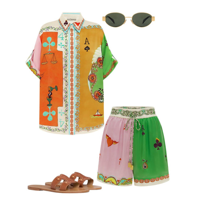 Alemais Rummy Silk Shirt and Short Set - Outfit Sets