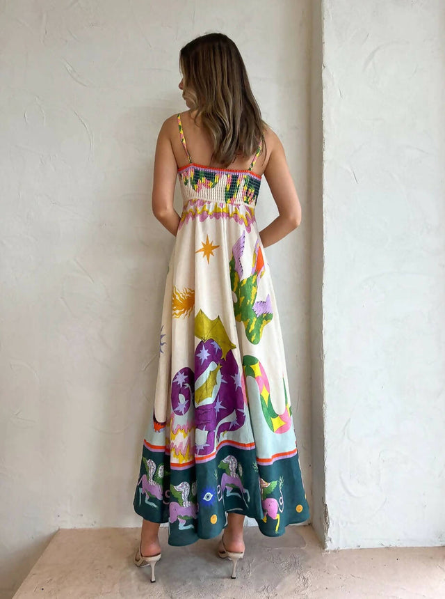 Alemais Seeker Midi Sundress Multi Print Size 14 - 14 / Multi - Dresses