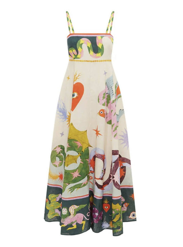 Alemais Seeker Midi Sundress Multi Print Size 14 - 14 / Multi - Dresses