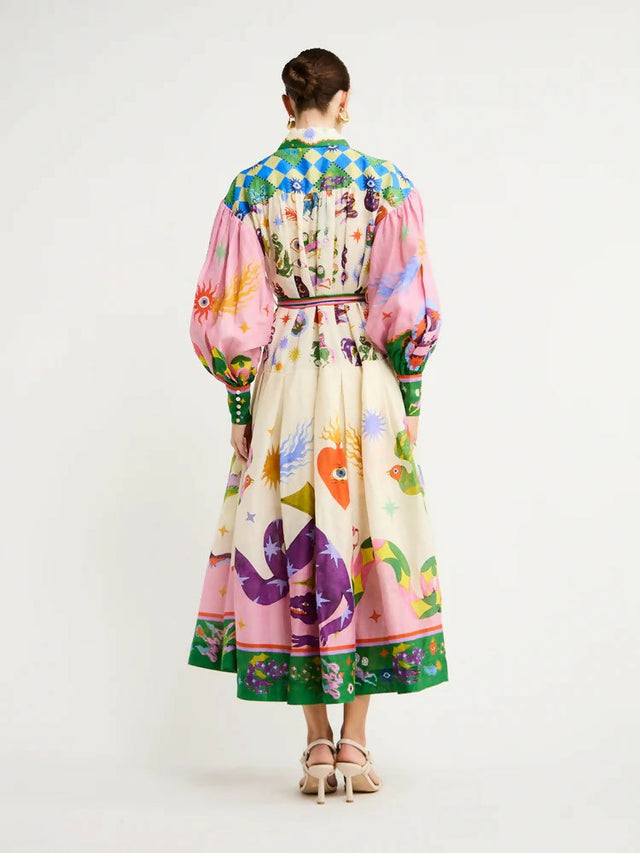 Alemais Seeker Shirtdress Midi Dress Multi Size 14 - 14 / Multi - Dresses