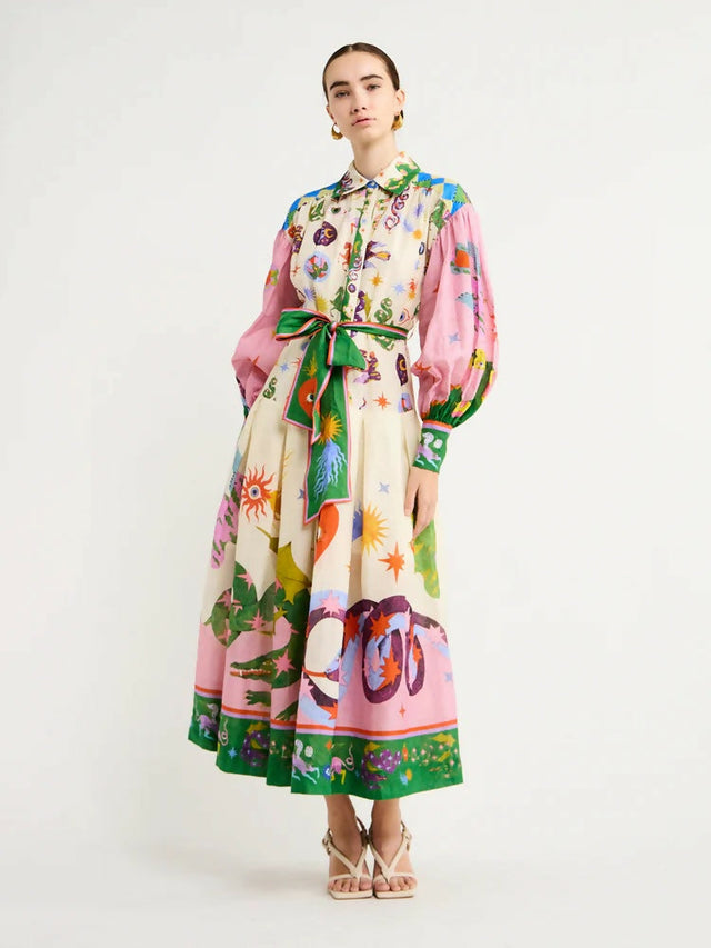 Alemais Seeker Shirtdress Midi Dress Multi Size 14 - 14 / Multi - Dresses