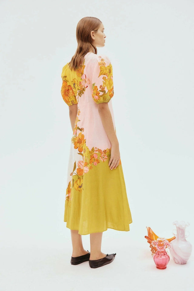 Alemais Silas Floral Midi Dress Multi Size 10 & 12 - Dresses