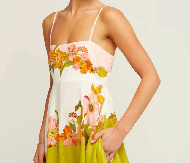 Alemais Silas Linen Maxi Dress Size 10 in Multicolour - 10 / Multi - Dresses