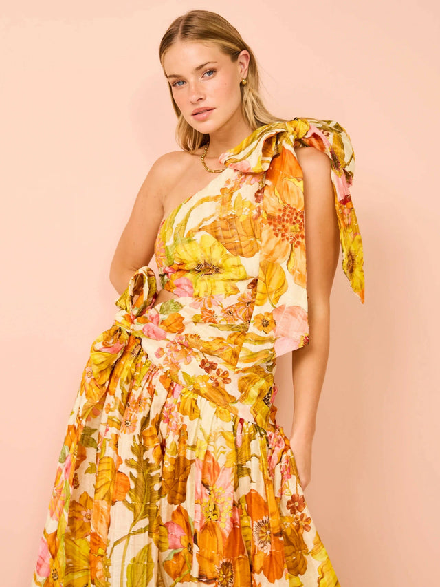 Alemais Silas One Shoulder Gown - 10 / Floral - Dresses