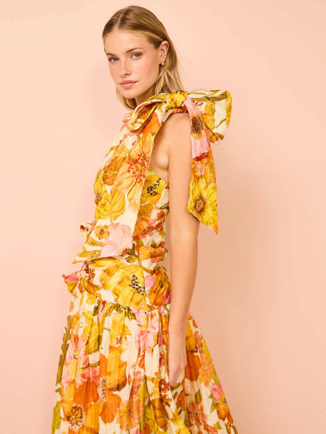Alemais Silas One Shoulder Gown - 10 / Floral - Dresses