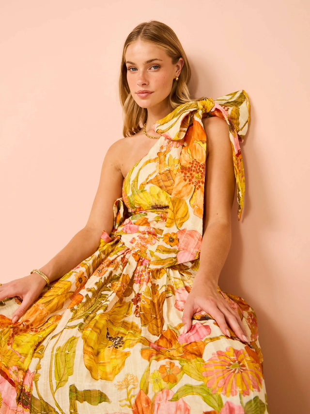 Alemais Silas One Shoulder Gown - 10 / Floral - Dresses
