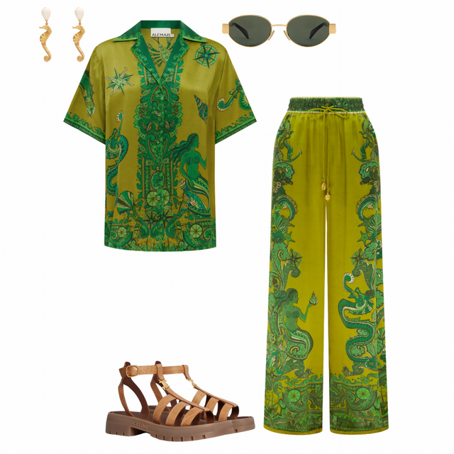 Alemais Solaris Silk Shirt and Pant Set - Outfit Sets