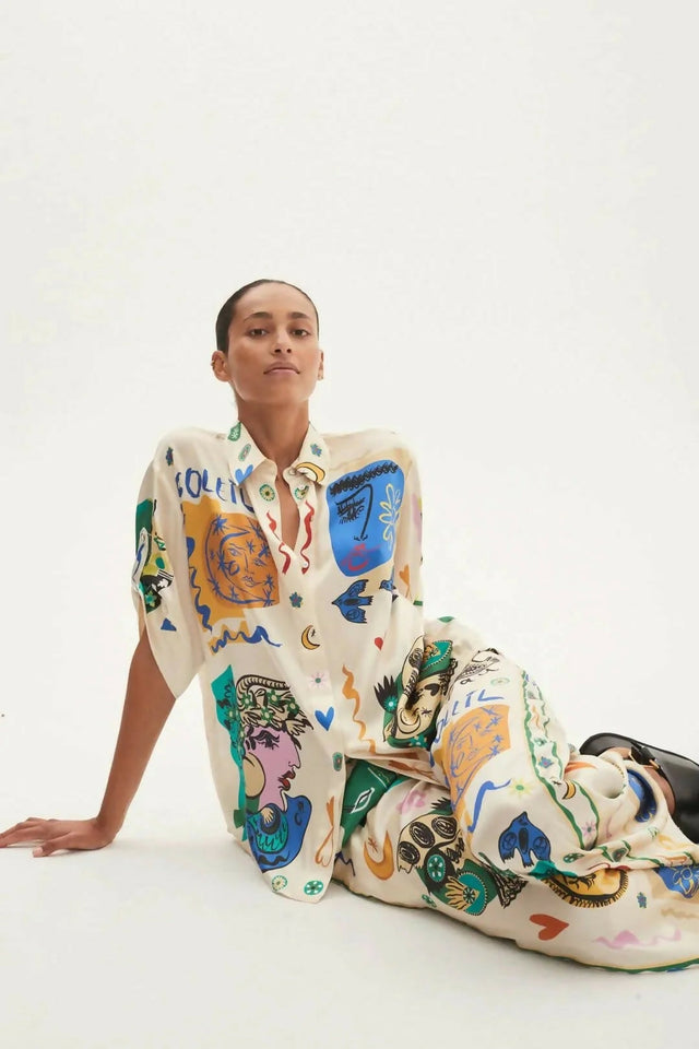 Alemais Soleil SIlk Shirt and Pant Set Print Size AU 14 - 14 / Print - Outfit Sets