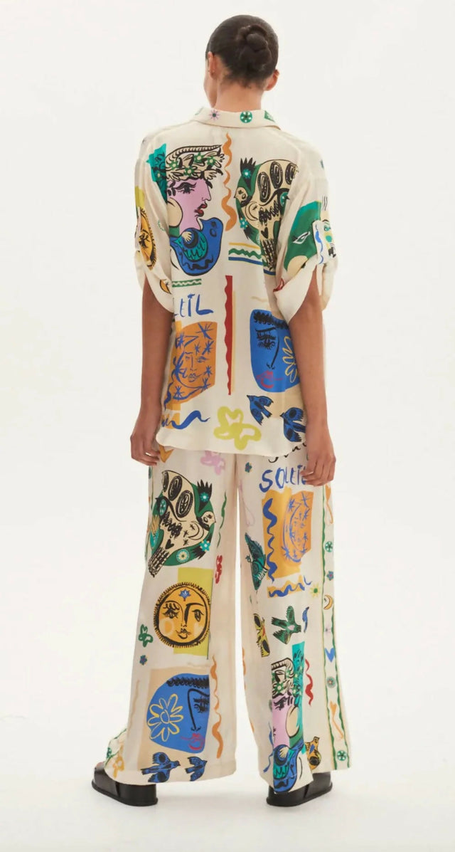 Alemais Soleil Silk Shirt & Pant Set - Size 8 & 10 - Outfit Sets