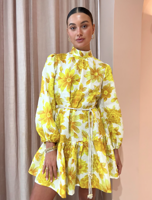 ALEMAIS Sonny mini dress in lemon / 8 - Yellow / 8 - Dresses