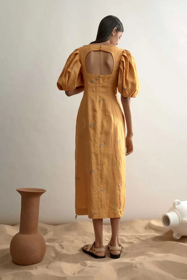 Alemais Sundance Midi Dress 12 - 12 / Yellow - Dresses