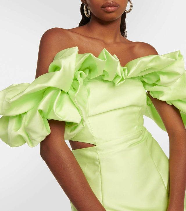 Alemais Suzi off Shoulder Mini Dress Size 8 & 10 - 10 / Green - Dresses