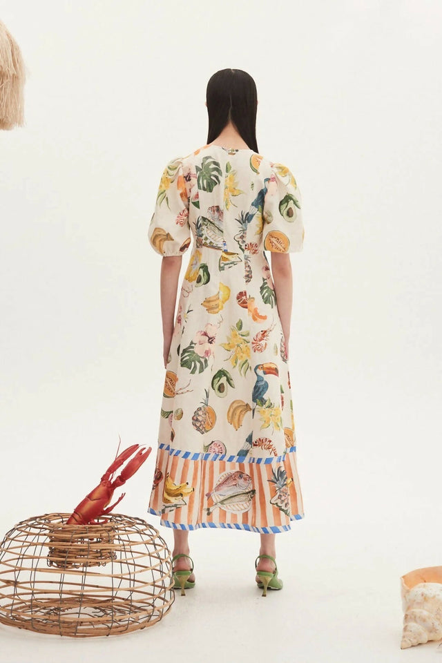 Alemais Theo Midi Dress Size 10 - 10 / Print - Dresses