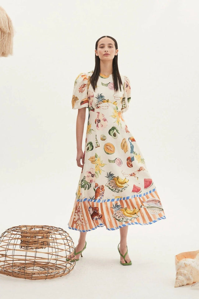 Alemais Theo Midi Dress Size 10 - 10 / Print - Dresses