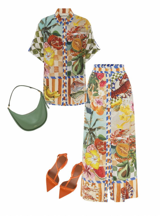 ALEMAIS - Alemais Theo Shirt and Column Skirt Set