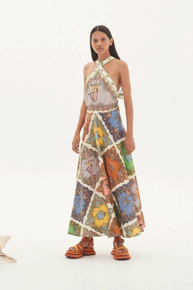 ALEMAIS - Alemais Trippy Troppo Halter Midi Dress