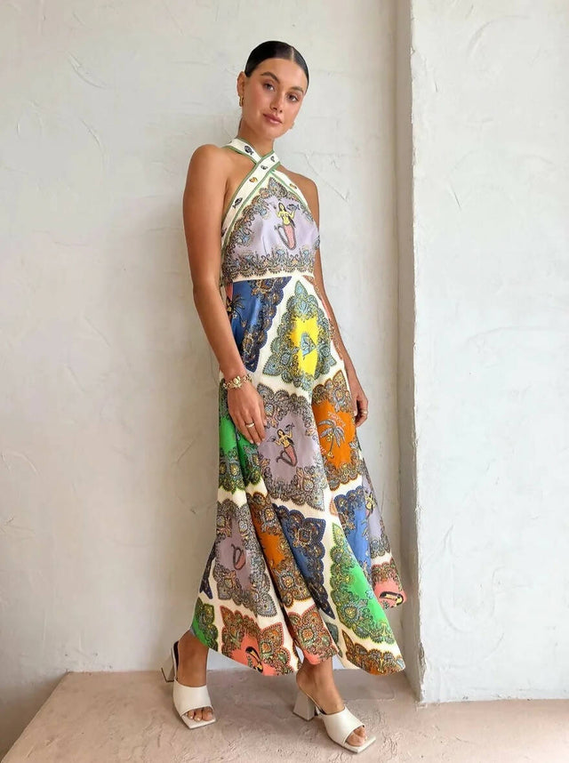 Curated Collection - Alemais Trippy Troppo Halter Midi