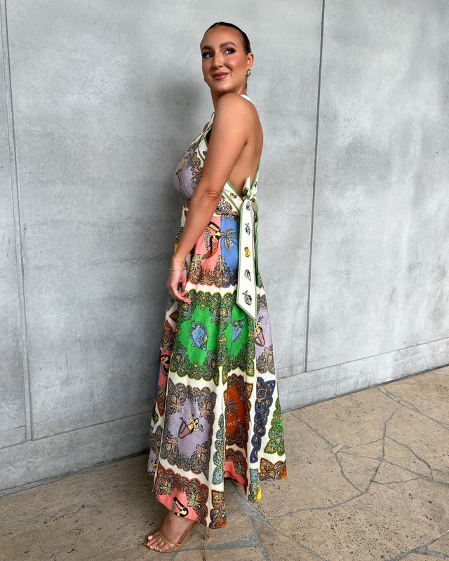 ALEMAIS - Alemais Trippy Troppo Halter Midi Dress