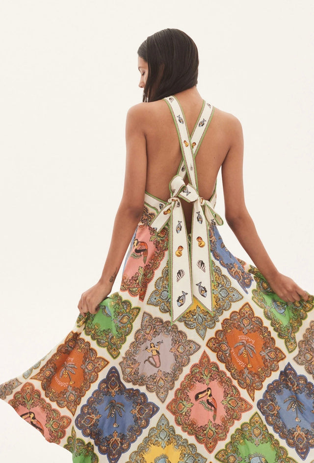 ALEMAIS - Alemais Trippy Troppo Halter Midi Dress