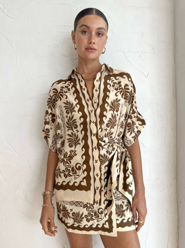 ALEMAIS - Alemais Tropic Shirt and Sarong Skirt Set
