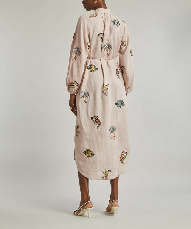Alemais Vacay Shirt Dress Pink Size 12 - 12 / Print - Dresses