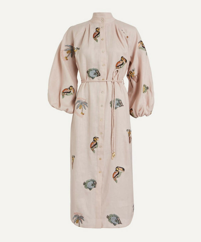 Alemais Vacay Shirt Dress Pink Size 12 - 12 / Print - Dresses